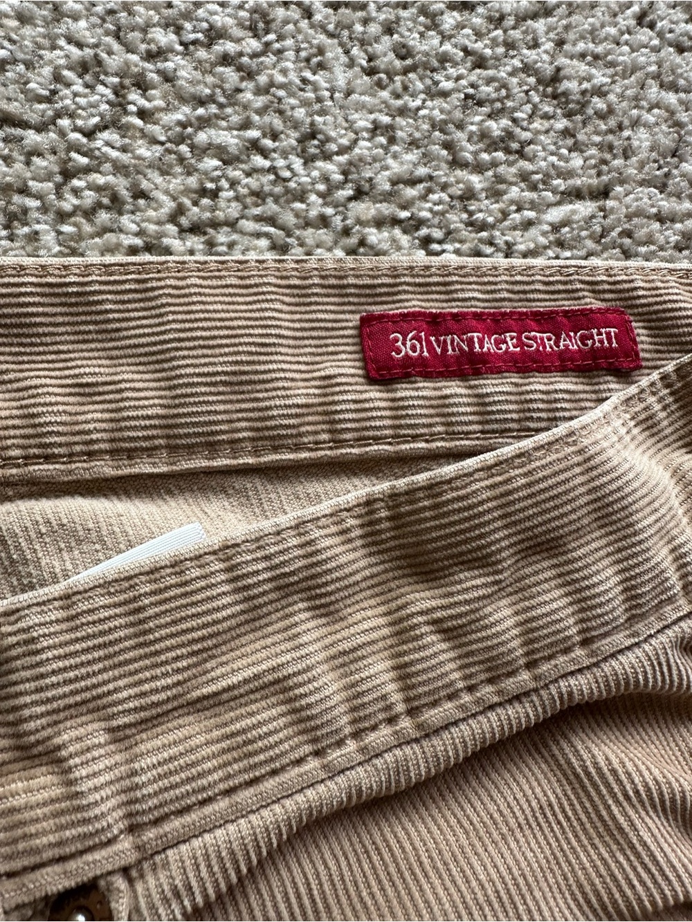 Lucky Brand Pants Men's 36x34 Beige 361 Vintage Straight Chino Casual Corduroy - Picture 4 of 10